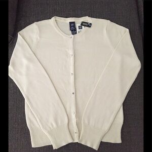 GAP Cardigan Sweater *Velvet Trim Rhinestone Buttons
